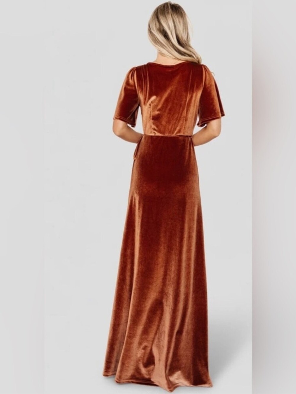 Baltic Born Brown Velvet Wrap Maxi Dress - Picture 4 of 16
